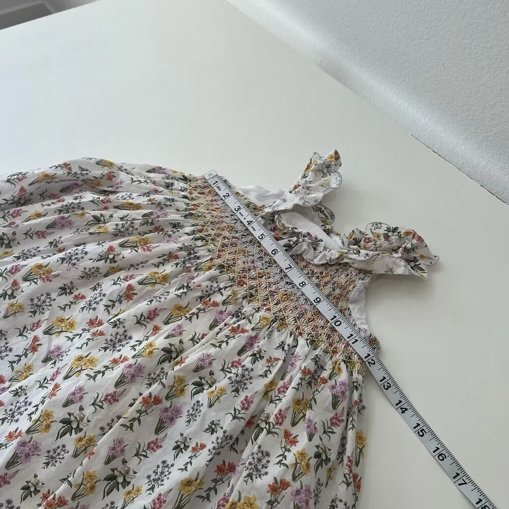 Dondolo Children’s Clothier Girls Smocked Floral Dress Size 8 Party Summer Cute